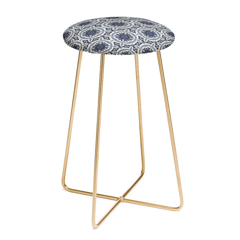 Holli Zollinger MADEIRA SUN TILE NAVY Counter Stool