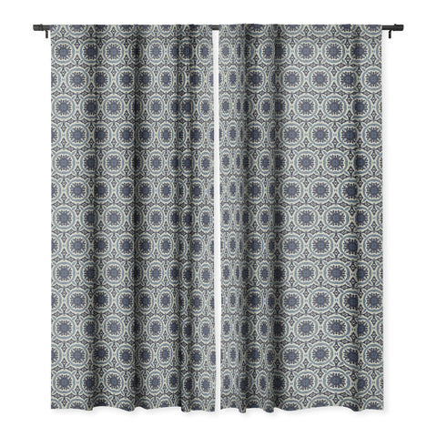 Holli Zollinger MADEIRA SUN TILE NAVY Blackout Window Curtain