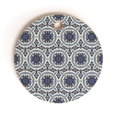 Holli Zollinger MADEIRA SUN TILE NAVY Cutting Board Round