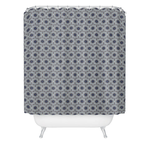 Holli Zollinger MADEIRA SUN TILE NAVY Shower Curtain