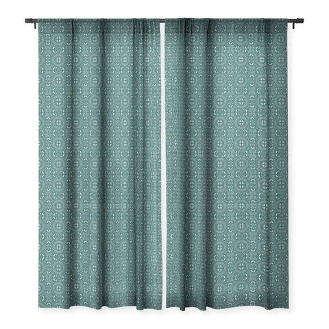 Holli Zollinger MANDALA TILE MARINE Sheer Window Curtain