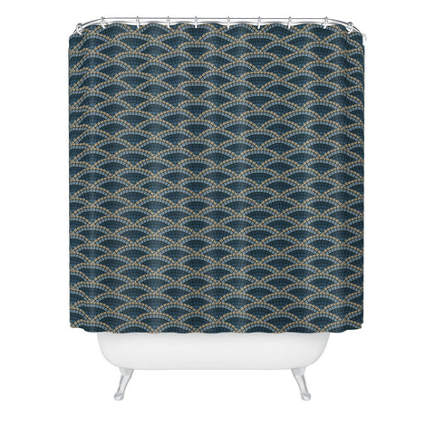 Holli Zollinger MOSAIC SCALLOP BLUE Shower Curtain