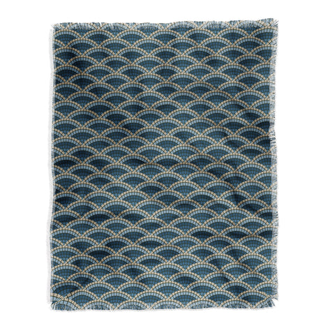 Holli Zollinger MOSAIC SCALLOP BLUE Throw Blanket