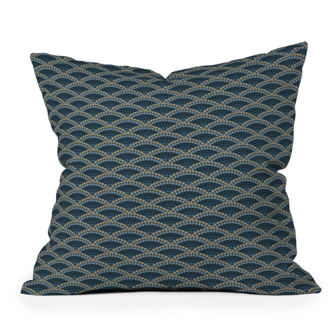 Holli Zollinger MOSAIC SCALLOP BLUE Throw Pillow