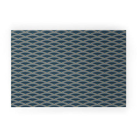 Holli Zollinger MOSAIC SCALLOP BLUE Welcome Mat