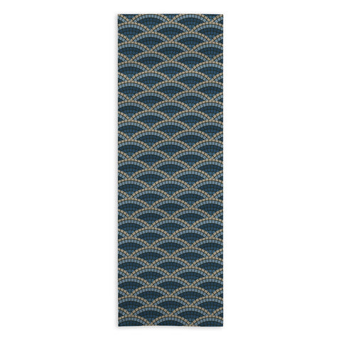 Holli Zollinger MOSAIC SCALLOP BLUE Yoga Towel