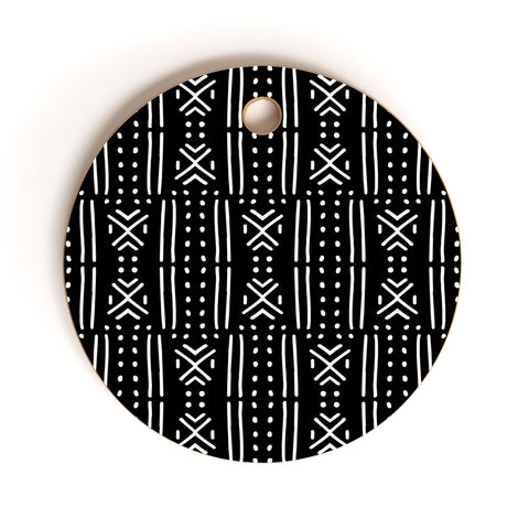 Holli Zollinger MUDCLOTH BLACK Cutting Board Round