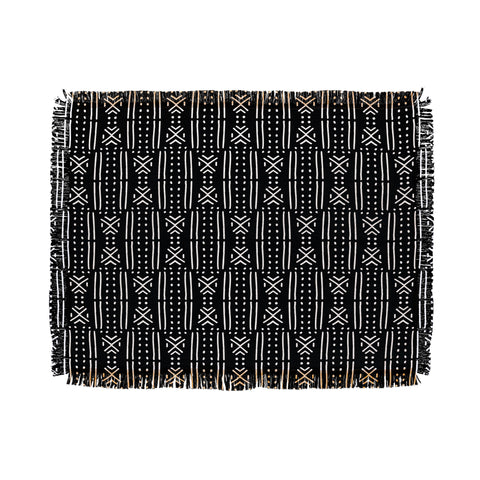 Holli Zollinger MUDCLOTH BLACK Throw Blanket