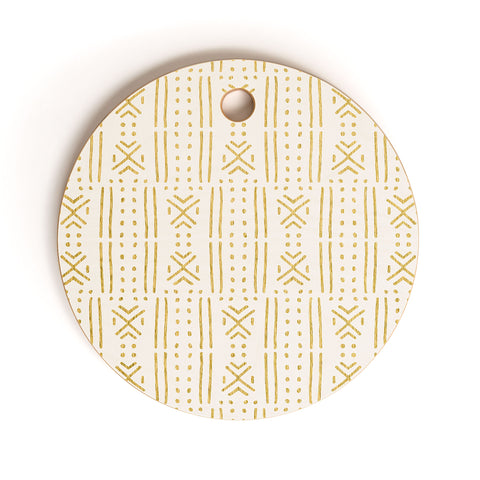 Holli Zollinger MUDCLOTH GOLD Cutting Board Round