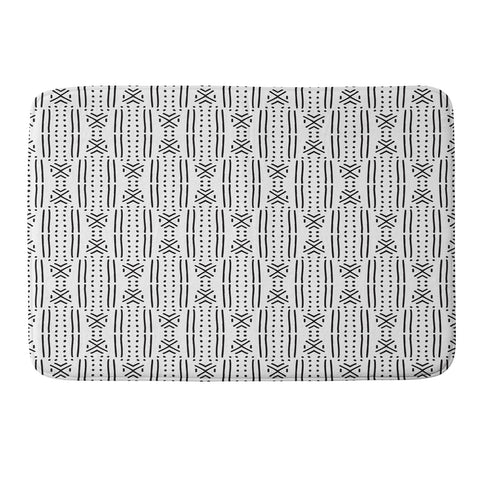 Holli Zollinger MUDCLOTH WHITE Memory Foam Bath Mat