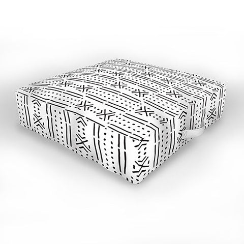 Holli Zollinger MUDCLOTH WHITE Outdoor Floor Cushion