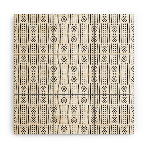 Holli Zollinger MUDCLOTH WHITE Wood Wall Mural