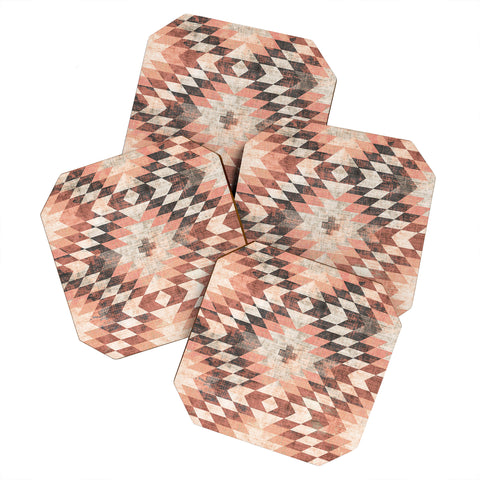 Holli Zollinger NATIVE CORAL DIAMOND Coaster Set