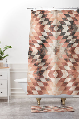 Holli Zollinger NATIVE CORAL DIAMOND Shower Curtain And Mat
