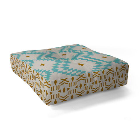 Holli Zollinger Native Natural Plus Turquoise Floor Pillow Square