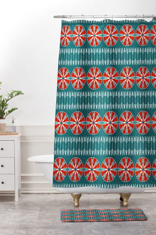 Holli Zollinger Native Sun And Arrow Shower Curtain And Mat