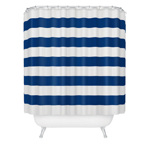 Holli Zollinger Navy Stripe Shower Curtain
