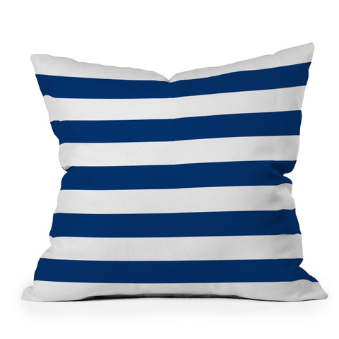 Holli Zollinger Navy Stripe Throw Pillow