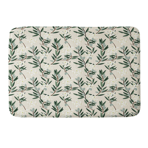 Holli Zollinger OLIVE BLOOM Memory Foam Bath Mat
