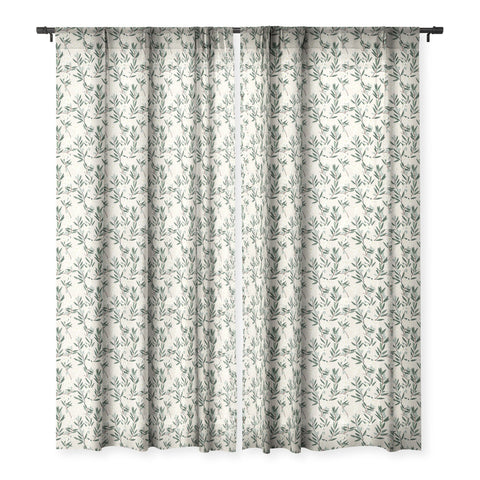 Holli Zollinger OLIVE BLOOM Sheer Window Curtain