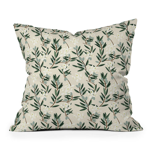 Holli Zollinger OLIVE BLOOM Throw Pillow