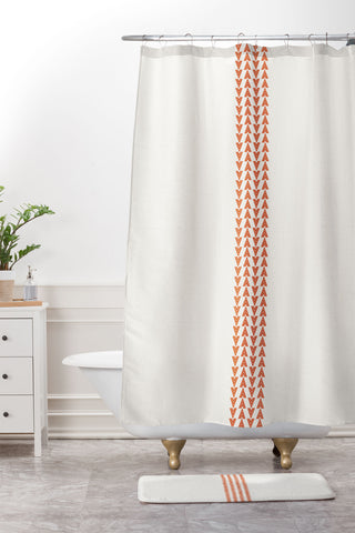 Holli Zollinger ORANGE VEE Shower Curtain And Mat