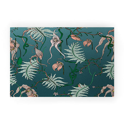Holli Zollinger ORCHID BOTANICAL Welcome Mat
