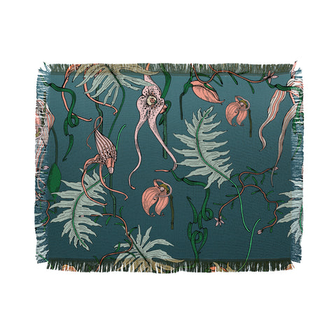 Holli Zollinger ORCHID BOTANICAL Throw Blanket