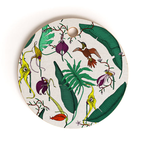 Holli Zollinger ORCHID GARDEN Cutting Board Round