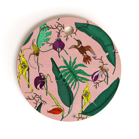 Holli Zollinger ORCHID GARDEN PINK Cutting Board Round
