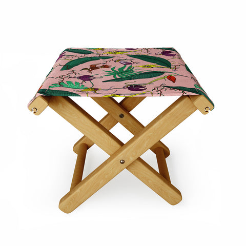 Holli Zollinger ORCHID GARDEN PINK Folding Stool