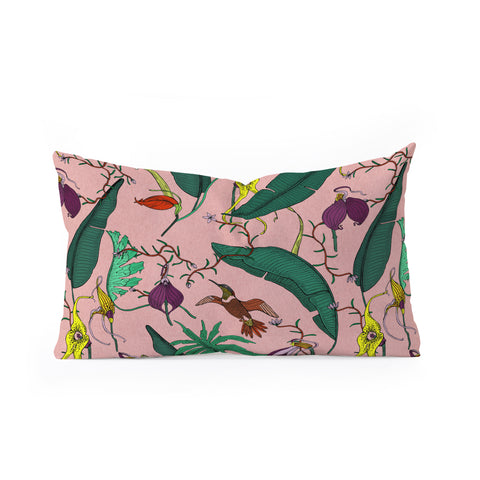 Holli Zollinger ORCHID GARDEN PINK Oblong Throw Pillow