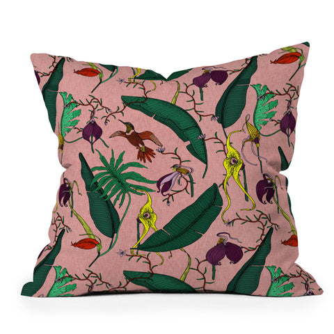 Holli Zollinger ORCHID GARDEN PINK Throw Pillow