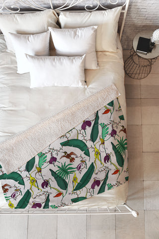 Holli Zollinger ORCHID GARDEN Fleece Throw Blanket