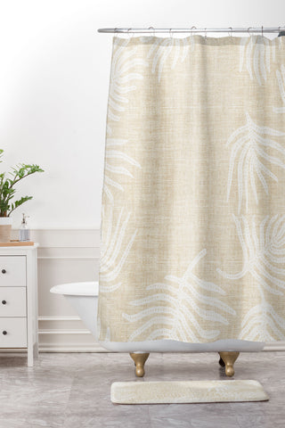Holli Zollinger PALM LINEN Shower Curtain And Mat