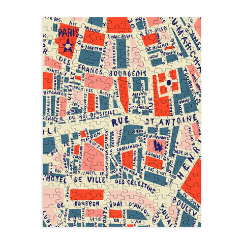Holli Zollinger Paris Map Blue Puzzle