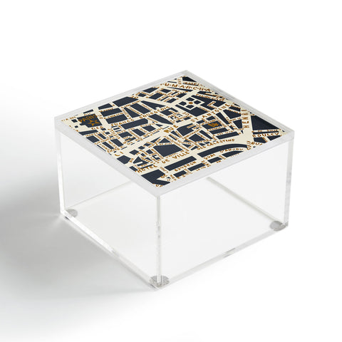 Holli Zollinger PARIS MAP GREY GOLD Acrylic Box