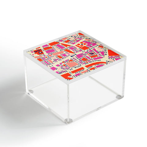Holli Zollinger Paris Map Pink Acrylic Box