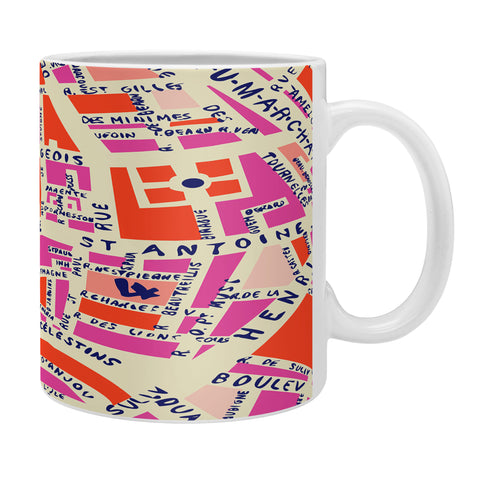 Holli Zollinger Paris Map Pink Coffee Mug