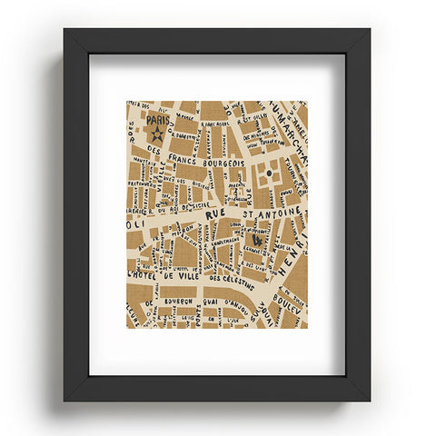 Holli Zollinger PARIS MAP RUSTIC Recessed Framing Rectangle