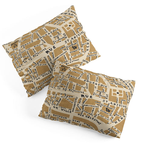 Holli Zollinger PARIS MAP RUSTIC Pillow Shams