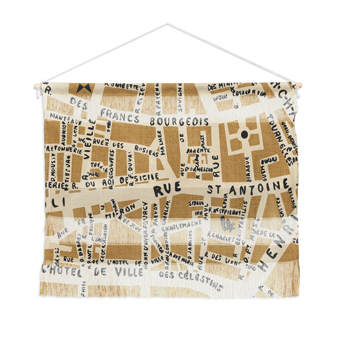 Holli Zollinger PARIS MAP RUSTIC Wall Hanging Landscape