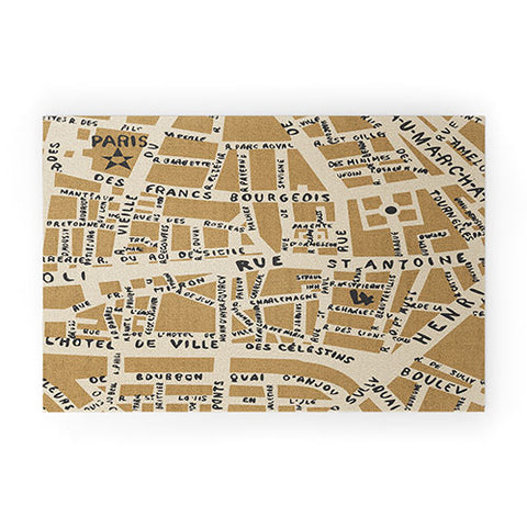 Holli Zollinger PARIS MAP RUSTIC Welcome Mat