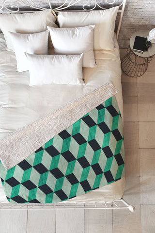 Holli Zollinger PETRA SUGAR TEAL Fleece Throw Blanket