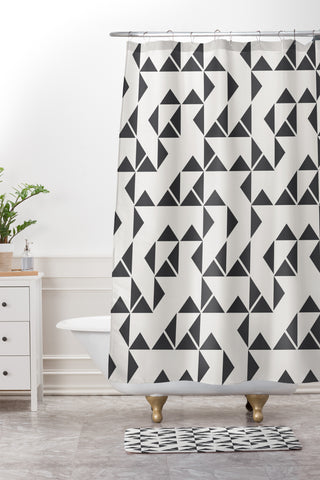 Holli Zollinger Pinwheels Shower Curtain And Mat