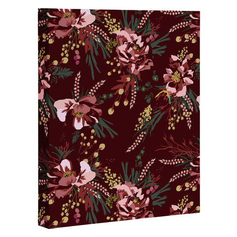 Holli Zollinger POPPY WILD BURGUNDY Art Canvas