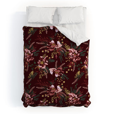 Holli Zollinger POPPY WILD BURGUNDY Comforter