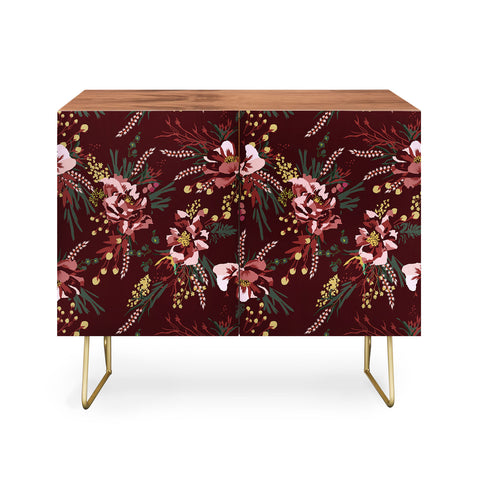 Holli Zollinger POPPY WILD BURGUNDY Credenza