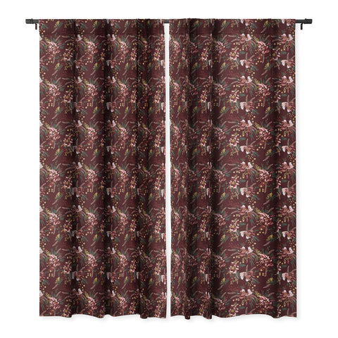 Holli Zollinger POPPY WILD BURGUNDY Blackout Window Curtain