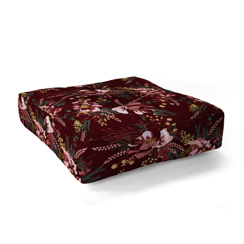 Holli Zollinger POPPY WILD BURGUNDY Floor Pillow Square
